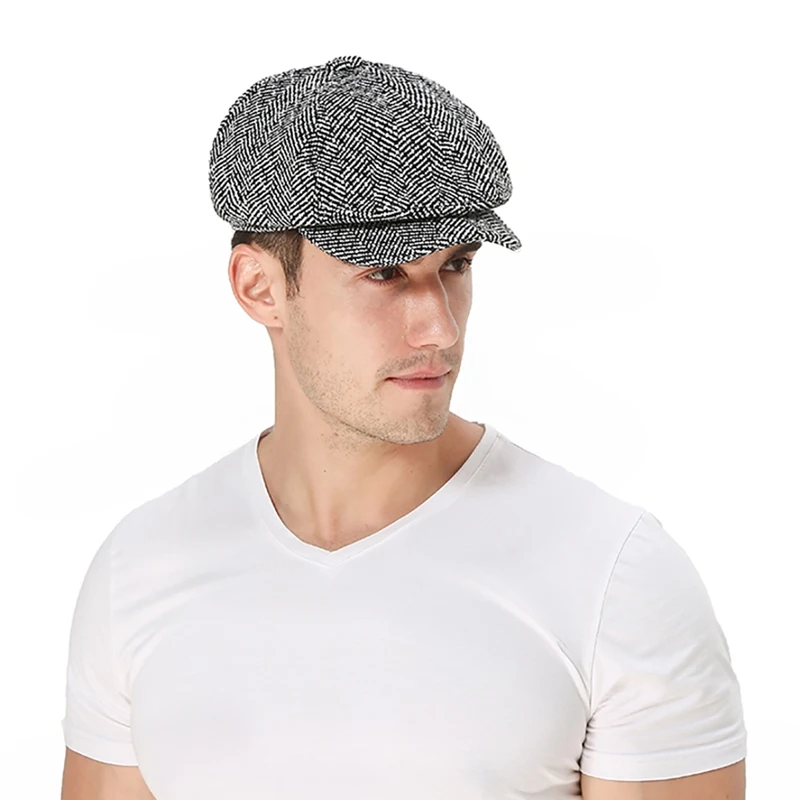 Newsboy Cap Spring Autumn Hat For Men Golf Driving Flat Cap Berets Men Peaky Blinders Hat Bone New