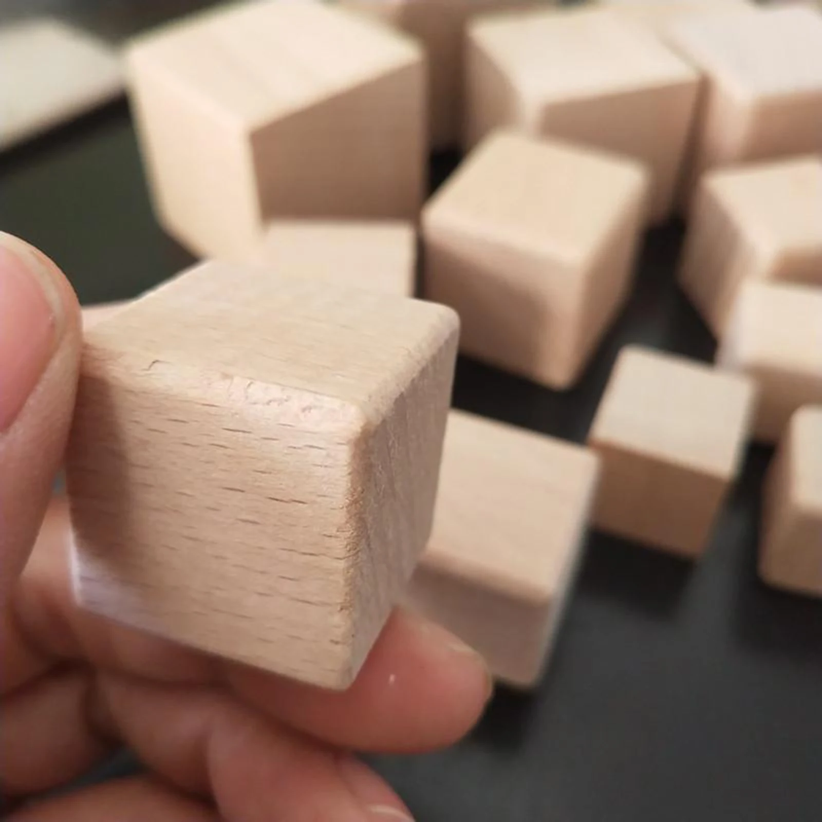 10Pcs Smooth Wooden Blocks For Crafts Unfinished Square Blocks 6-sided Wood  Cube