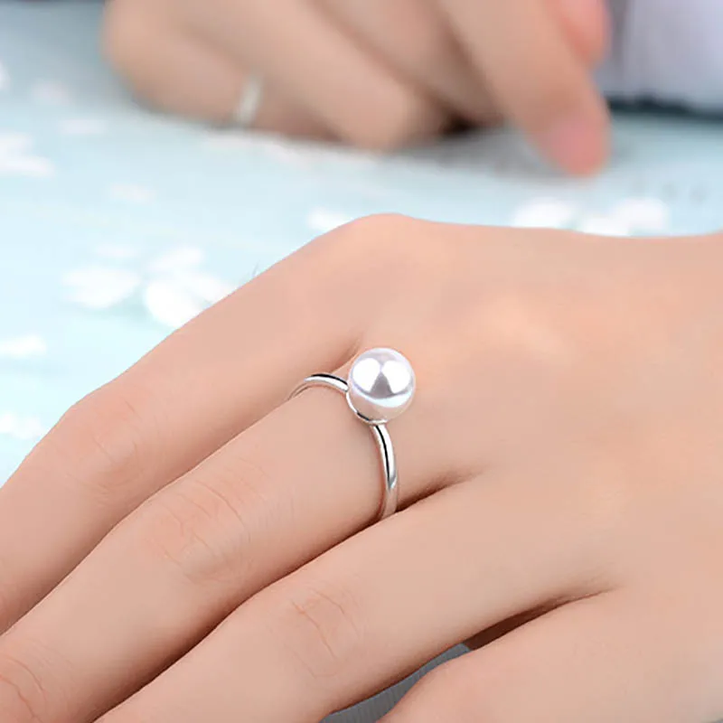 Bague Ringen 925 Серебряное женское кольцо, модное ювелирное изделие с круглой формой, Пресноводный Жемчуг, обручальное кольцо, хорошее ювелирное изделие, подарок