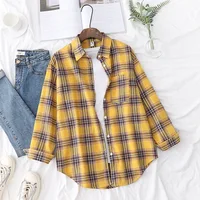 Brand Women's Flannel Plaid Shirts 2025 New Ladies Tops Exquisite Designer Style Loose Blouses Casual Cotton Long Sleeve Blouse - Image 4