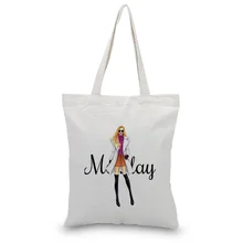 Холщовая Сумка Week Text Custom Print Logo ежедневное использование DIY Eco eologicas многоразовая хозяйственная сумка Recycle