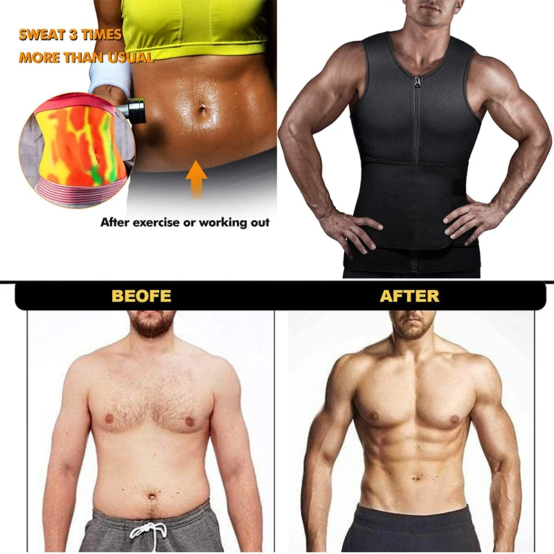 Men Compression Shirt for Body Slimming Tank Top Shaper Tight Undershirt Tummy Control Girdle Waist Trainer Workout Vest Corset