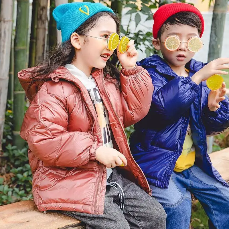 

2019 Winter New Children Girls 90% White Duck Down Hooded Coat Parkas Kids Boys Girls Warm Thick Jacket Toddler Outerwear NO21