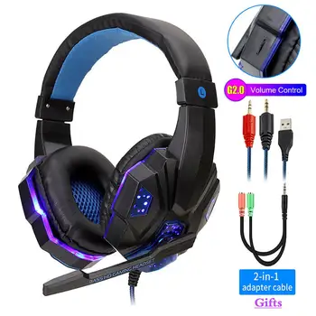 

Professional Durable Led Light Gamer Headset for Computer PS4 Gaming Headphones Adjustable Bass Stereo PC Wired Headset With Mic