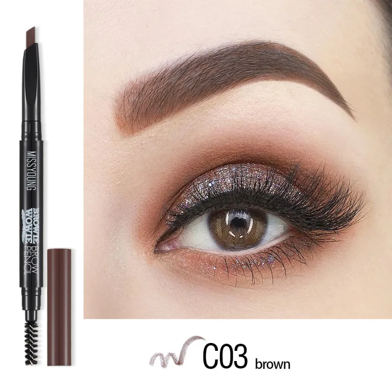 Double-head Eyebrow Pencil Long-lasting Waterproof Smudge-proof Colorfast Eyebrow Pen Cosmetic