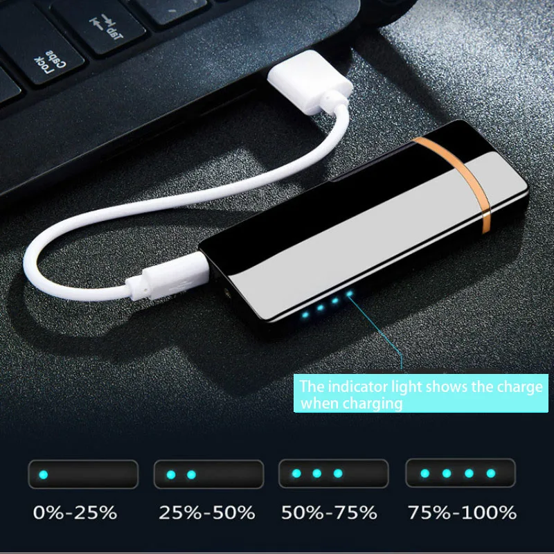 Умная дуговая зажигалка USB с двойной дугой Индукционная металлическая