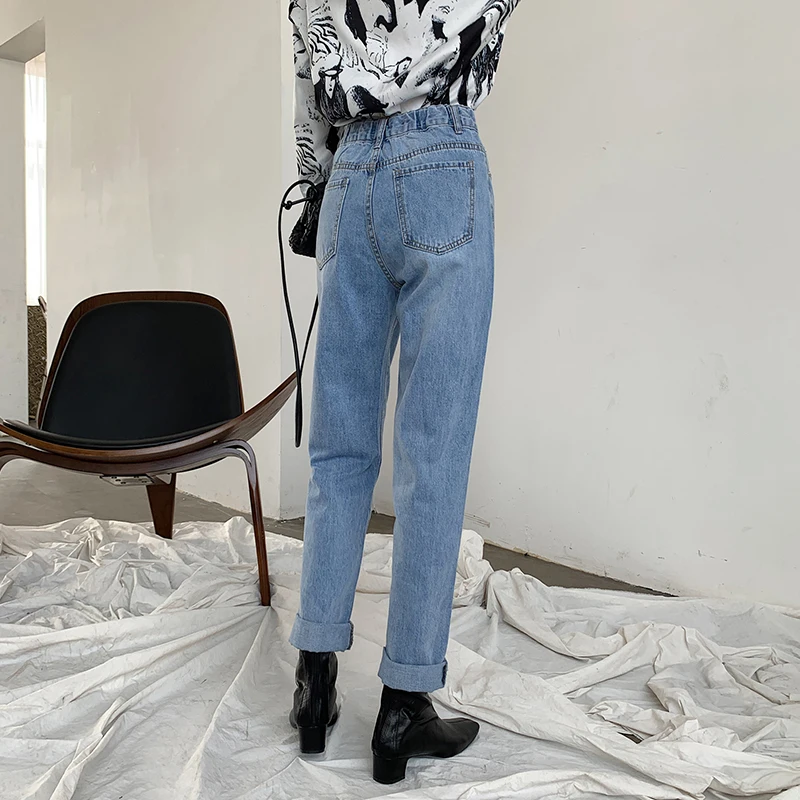 Классические женские джинсы с высокой талией, винтажные джинсы-карандаш, высококачественные ковбойские джинсовые брюки