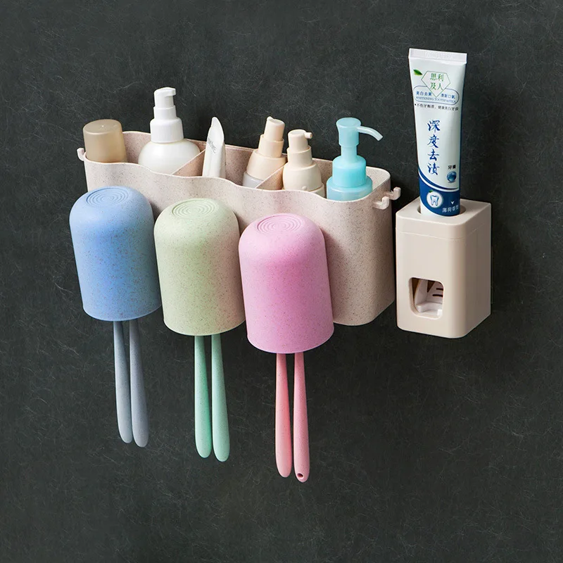

Toothbrush Holder Automatic Toothpaste Dispenser Squeezer For Bathroom Wall-mounted toothbrush case Mount Bathroom Accessories