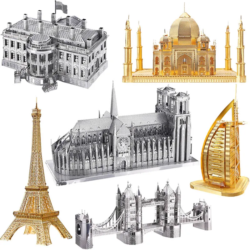 

3D Metal Puzzle Toy World Famous Building Assembly Model Building Kit Eiffel Tower