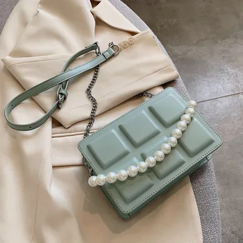 

Bag women 2020 new trendy fashion texture pearl handbag trend wild girl women's single shoulder messenger chain bag