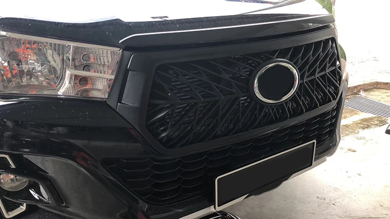 Для HILUX ROCCO пикап автомобиля матовый черный Модифицированная гоночная решетка гриль сетка маска планки крышка грили