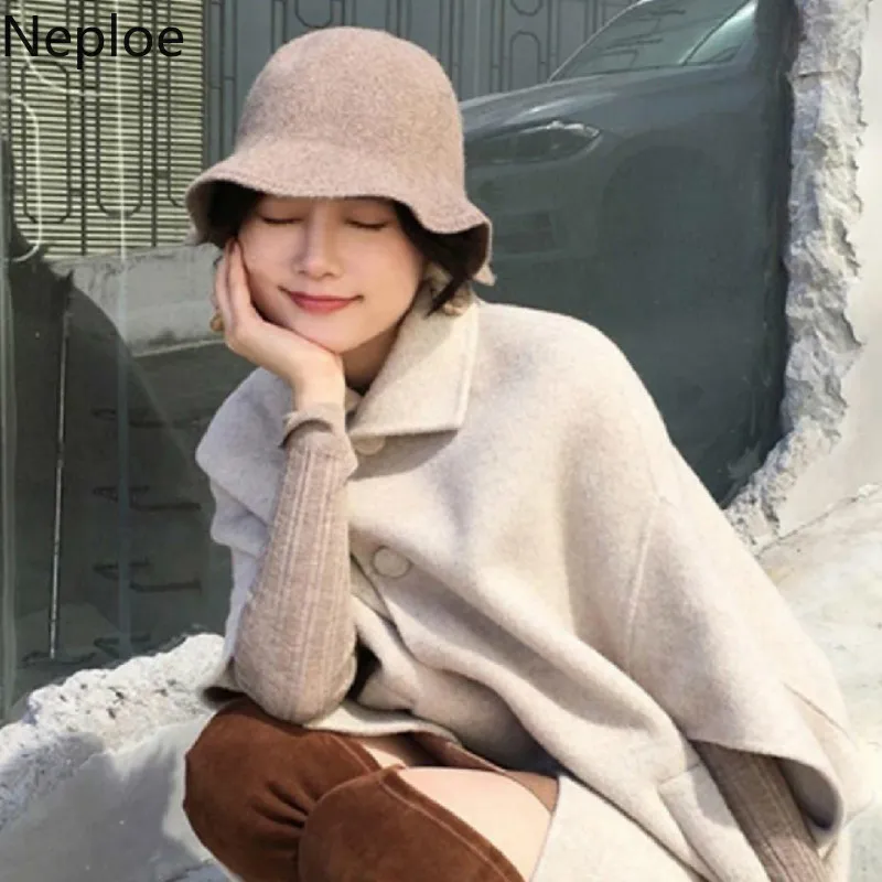 Neploe/осенне-зимнее новое шерстяное пальто с бантом для женщин в стиле Харадзюку, средней длины, плащ с отложным воротником, куртка на пуговицах 46807