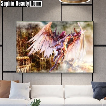 

Square/round drill diy diamond painting Wings Female Warrior mosaic diamond embroidery cross stitch Decorative painting 204071