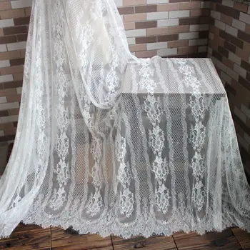

1.5m wide skin-friendly mesh wide eyelash lace fabric DIY dress shawl veil wedding dress lace fabric trim decoration material