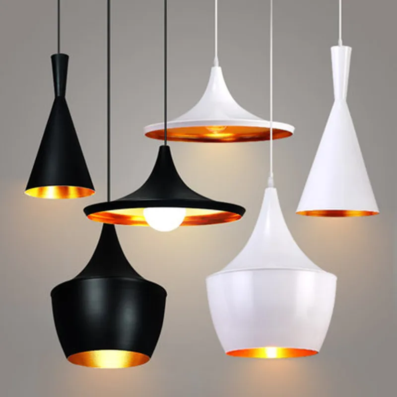 

Simple Western Restaurant Lamps Single-head Coffee Shop Bar Counter Creative Retro Industrial-Style Black And White with Pattern