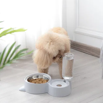 

Cat Supplies Automatic Feeder Plastic Dispenser Double Bowl Cat Drinking Fountain Water Pet Feeder Dog Bowl Dog Products KK60WS