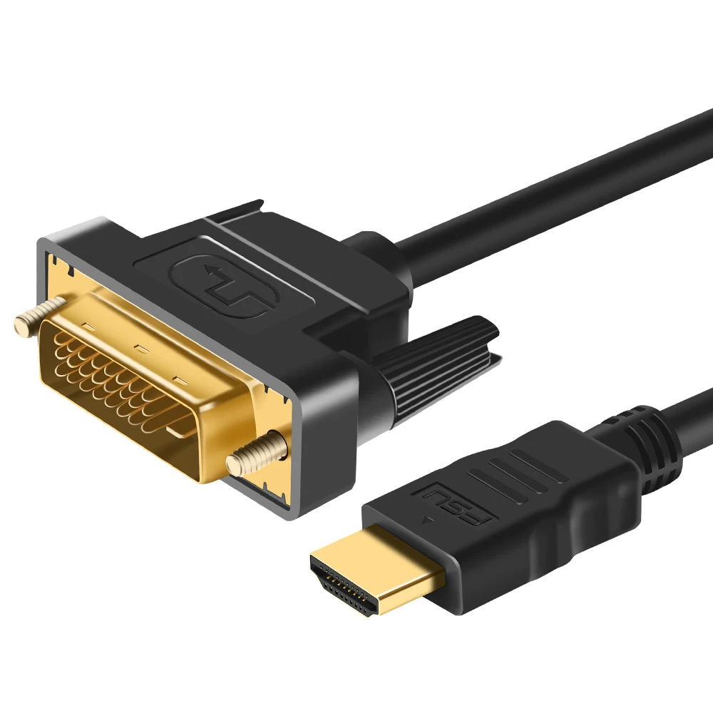 3D 1080P кабель HDMI-DVI адаптер DVI-D 24+ 1 pin папа-папа позолоченный для монитора HDTV проектора PS4 2 м 3 м 5 м DVI к HDMI