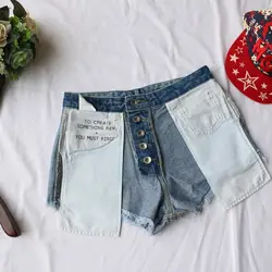2019 европейские и американские BF летние голубые джинсовые шорты с высокой талией женские свободные тертые джинсовые шорты 2 способа ношения