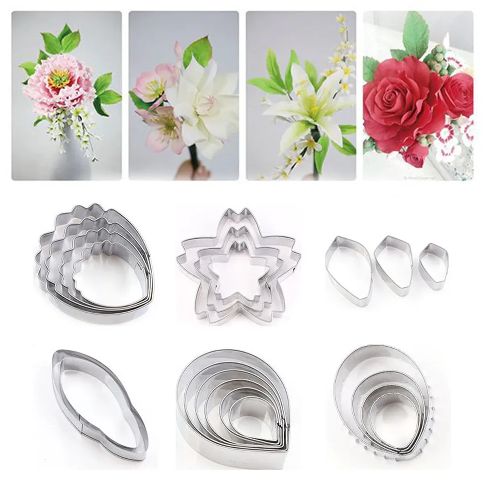 

Cookie Biscuit Mold Thai Clay Flower Cutting Die Set Designer DIY Soft Peony Gardenia Rose Lily Petal Cutter Clay Tools Mould
