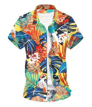 

2020 Autumn & Summer New Arrival Men's Shirt Plus Size Thin Print Shirt Hawaiian Beach Short Sleeve Flower Shirt Free Shipping