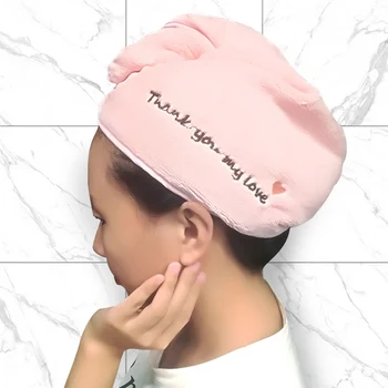 

Thicken Hair Drying Towel Hat Cap Microfibre Quick Dry Turban For Bath Shower Pool