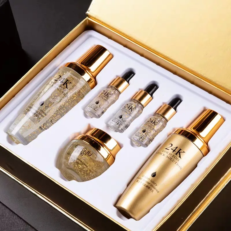 

Deft Hot Selling Bing Ju Gold Essence Luxury Pet Six Pieces Set Firming Moisturizing Rich Lady Hot Selling Skincare Set Wholesal