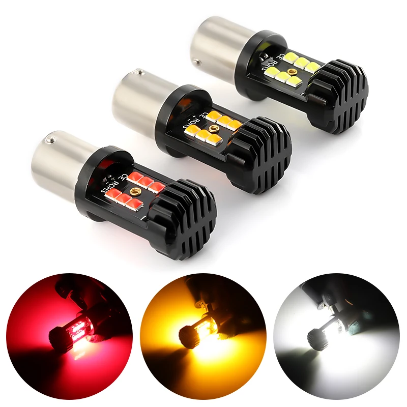 2 шт. 12V 24V 1156 BA15S P21W 3030 12LED для хвостовой части автомобиля светильник лампа стоп