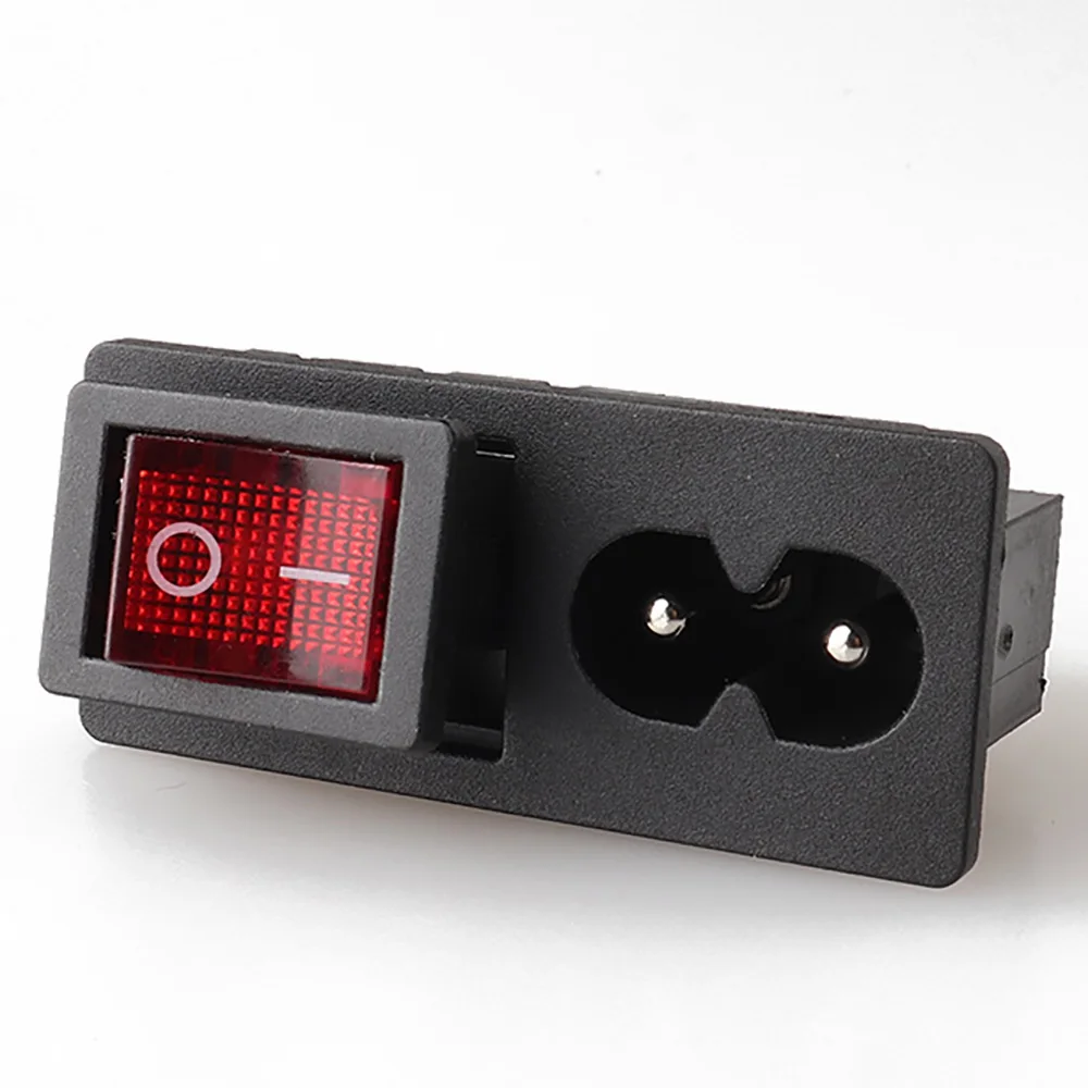 

LZ-8-29 2P IEC Power Socket C8 connector with lamp with rocker switch