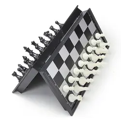 Складной магнитный Набор с шахматной доской для путешествий на открытом воздухе, шахматы, нарды, игрушки для детей, интеллектуальное