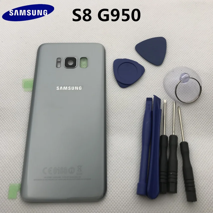 Новая Оригинальная Задняя крышка батареи для samsung Galaxy s8 edge G950 G950F Задняя стеклянная крышка корпуса с логотипом+ наклейка+ Инструменты