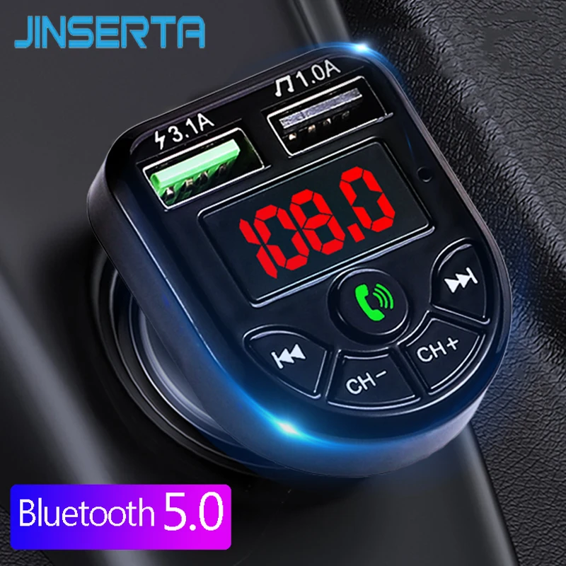 FM трансмиттер JINSERTA с поддержкой Bluetooth 5 0 и USB портами|FM-трансмиттеры| |