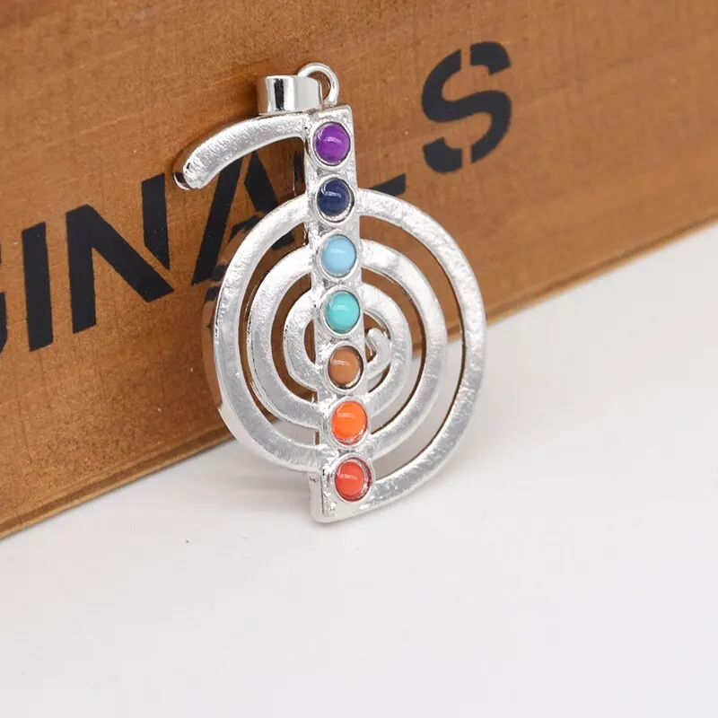 Vintage Unisex Jewelry Colorful Stone Beads DIY Necklaces & Pendants Vintage Reiki Healing Point Chakra Neckalce Shellhard