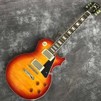 

Suneye high quality 6 string electric guitar, mahogany with flame maple top, cherry sunburst paint, free shipping