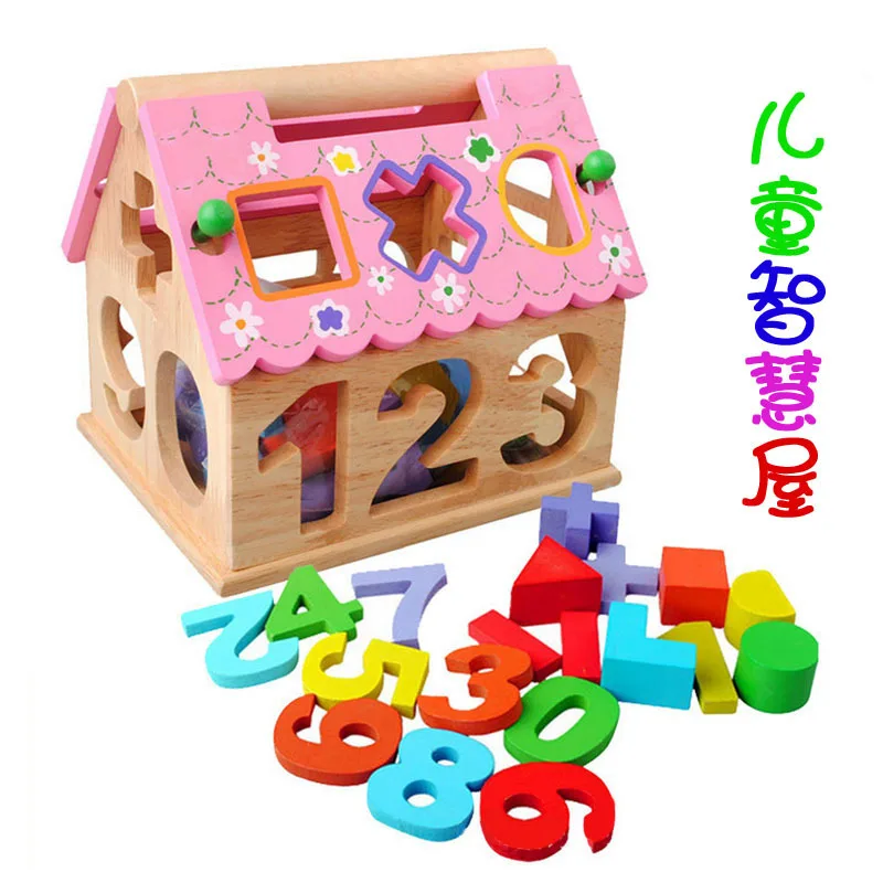 

Baby with Numbers Acumen Estates Are Wooden Wood Children'S Educational Early Childhood Toy Geometry Line-shape Box