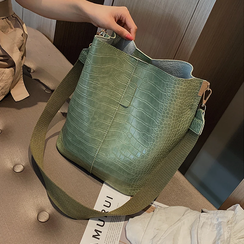 

Stone Pattern Bucket Bags For Women 2019 Luxury Quality PU Leather Crossbody Shoulder Bag Female Designer Handbags Sac A Main