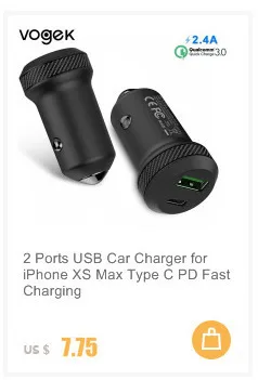 Автомобильное зарядное устройство Vogek 5v 2.4A с двойным Usb для быстрой зарядки Iphone 7 8 автомобильное зарядное устройство адаптер для Android и для Apple Phone для samsung