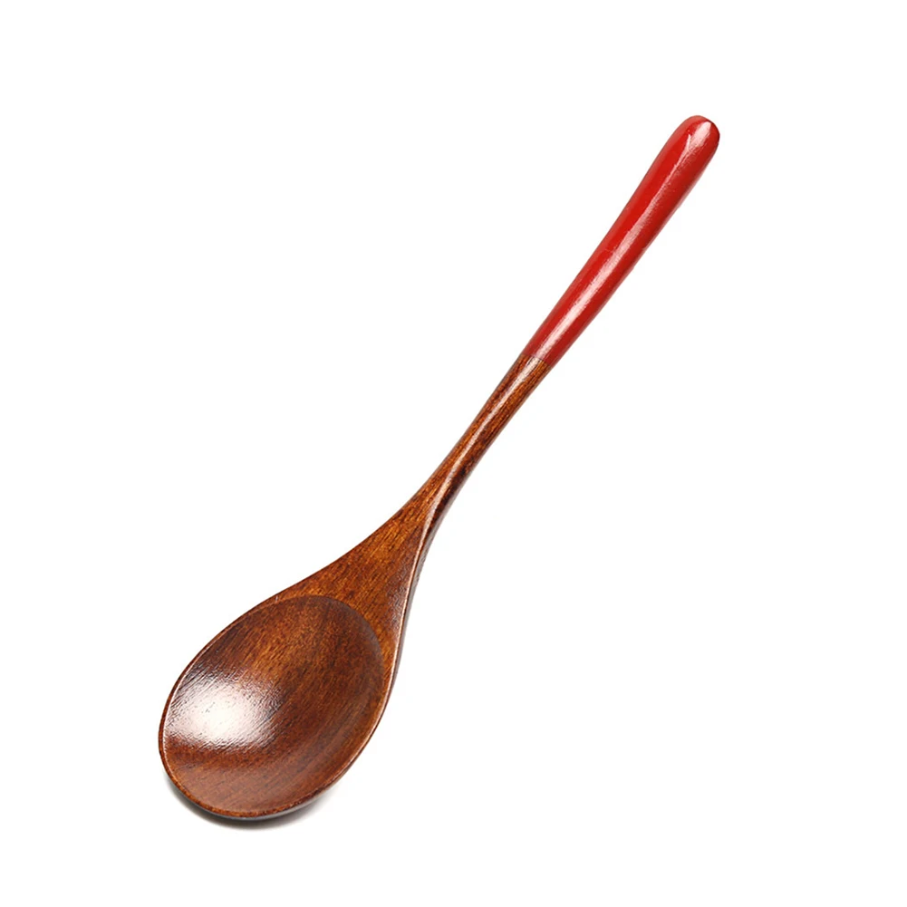 Party Coffee Large Tableware Kids Kitchen Tea Rice Restaurant Soup Long Handle Dessert Wooden Spoon Accessories Home