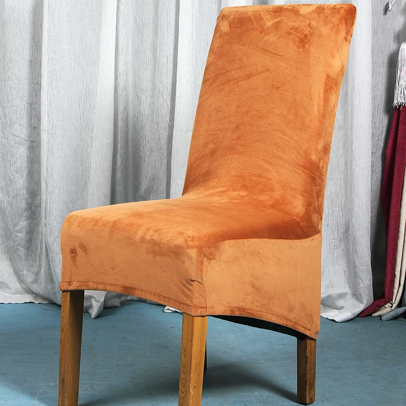style10 Solid Color Kitchen Dining Chair Cover Spandex Office Chair Slipcover Velvet Plush Strench Chair Cover Hotel Party Banquet Decor - Цвет: style10