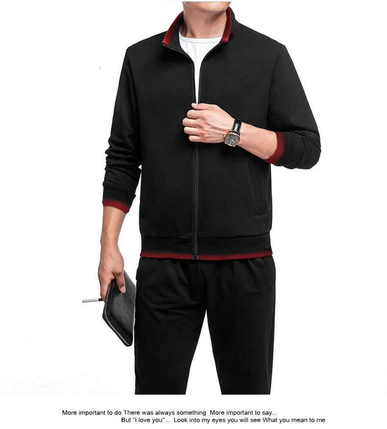 Spring Autumn Men's Sweatshirt Set Two-piece Set Loose Sportwear Suit Casual Wear Tracksuit Men Dad Suit Chandal Hombre