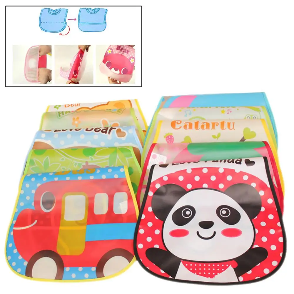 Baberos de bebé bonitos de dibujos animados bebé niño impermeable, de Saliva Toalla de algodón ajuste 0-3 años bebé Burp paños de alimentación
