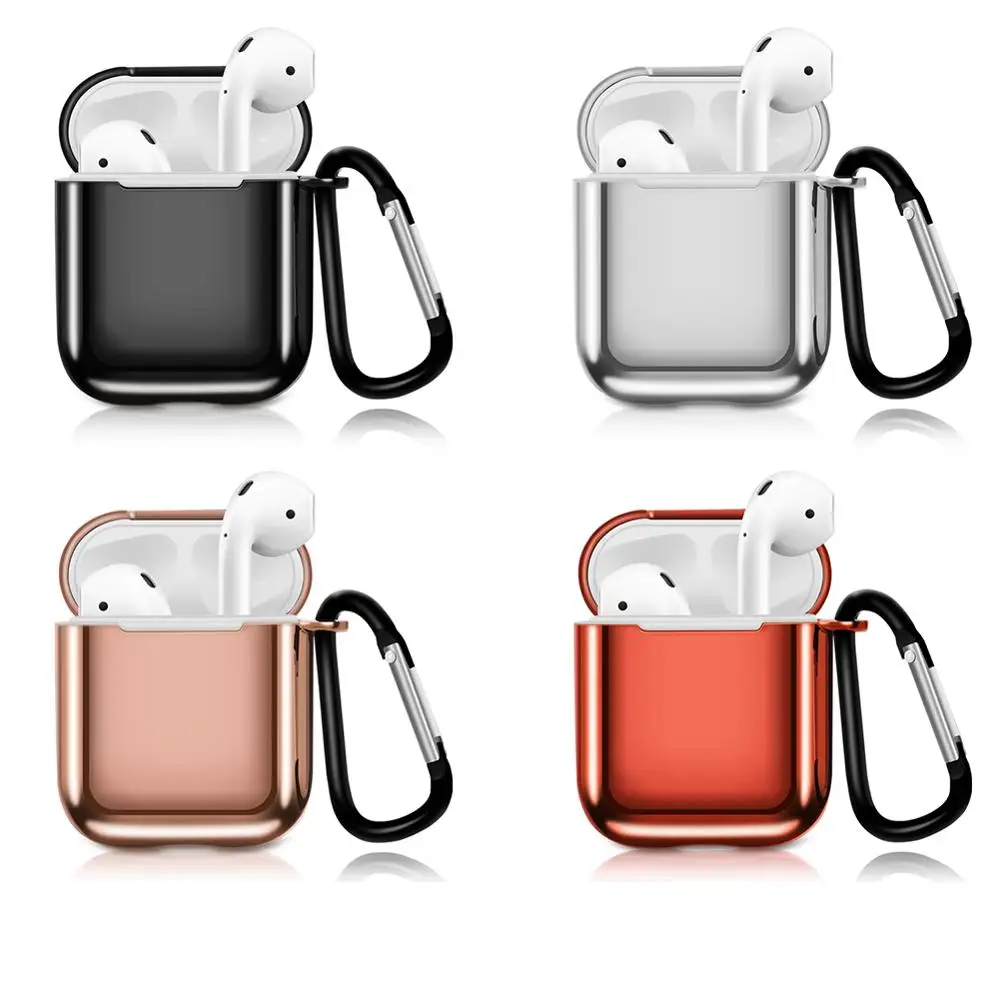 Ehomebuy Fashoin Airpods гальванический ТПУ ящик для хранения наушников чехол для наушников сплошной цвет беспроводной Bluetooth висячая пряжка