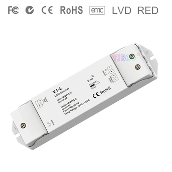 

V1-L DC12V-24V 1CH*15A Constant voltage led dimming Controller Push Dim dimmer for single color 5050 3528 SMD led strip light