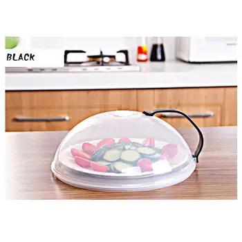 

Clear PP Microwave Cover 10.4" Heat Insulation Food Cover with a Detachable Handle Rotatable Air Hole