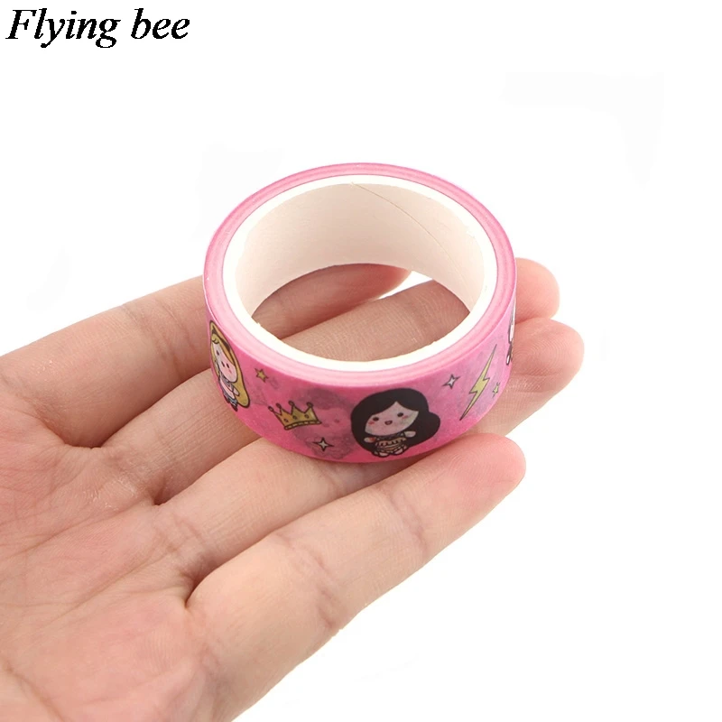 Flyingbee 15 мм X 5 м Бумага васи клейкая лента мультфильм принцесса клейкая лента DIY Скрапбукинг наклейка этикетка маскирующая лента X0597