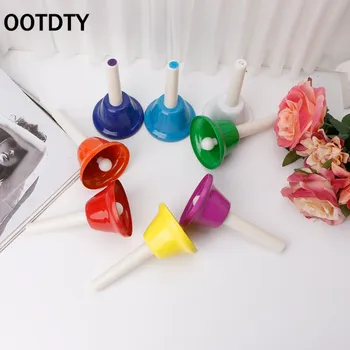 

OOTDTY Rhythm 8 Note Hand Bell Set Musical Instrument Percussion for Child Kids Gift