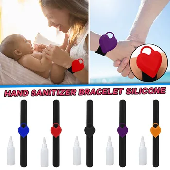 

Silicone Wristband Love Heart Hand Dispenser Wearable Hand Sanitizer Dispenser Wrist Band Disinfecta Hand Cleaning Gel Wristband