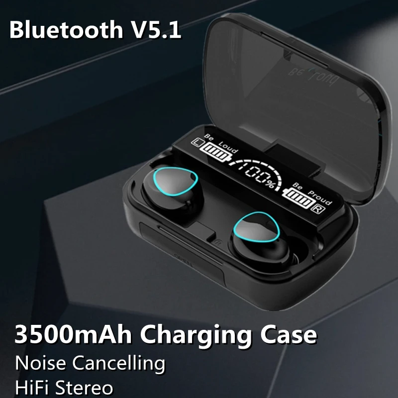 TWS-стереонаушники с зарядным футляром и поддержкой Bluetooth 5 1 3500 мА · ч | Электроника