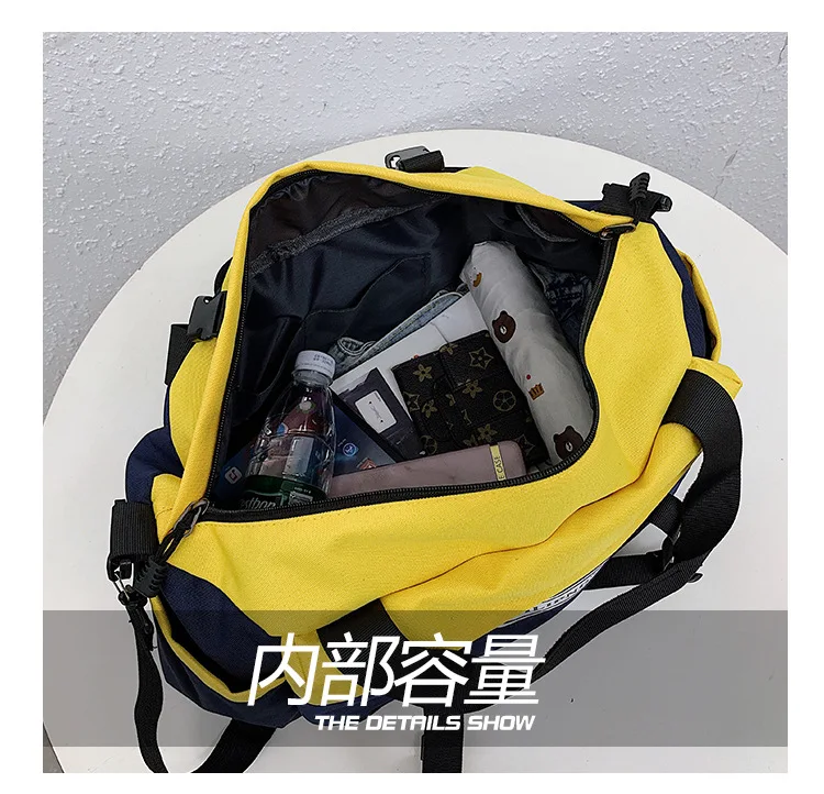 New Coloured Large Capacity Canvas Travel Bag Fitness Bag Business Yoga Bag Handbag Shoulder Bag