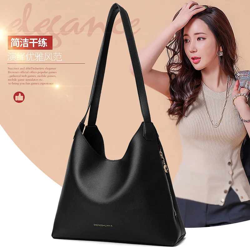 

WOMEN'S Bag 2018 New Style Large Bag European And American Minimalist Style Soft Leather WOMEN'S Bag Shoulder Bag Handbag