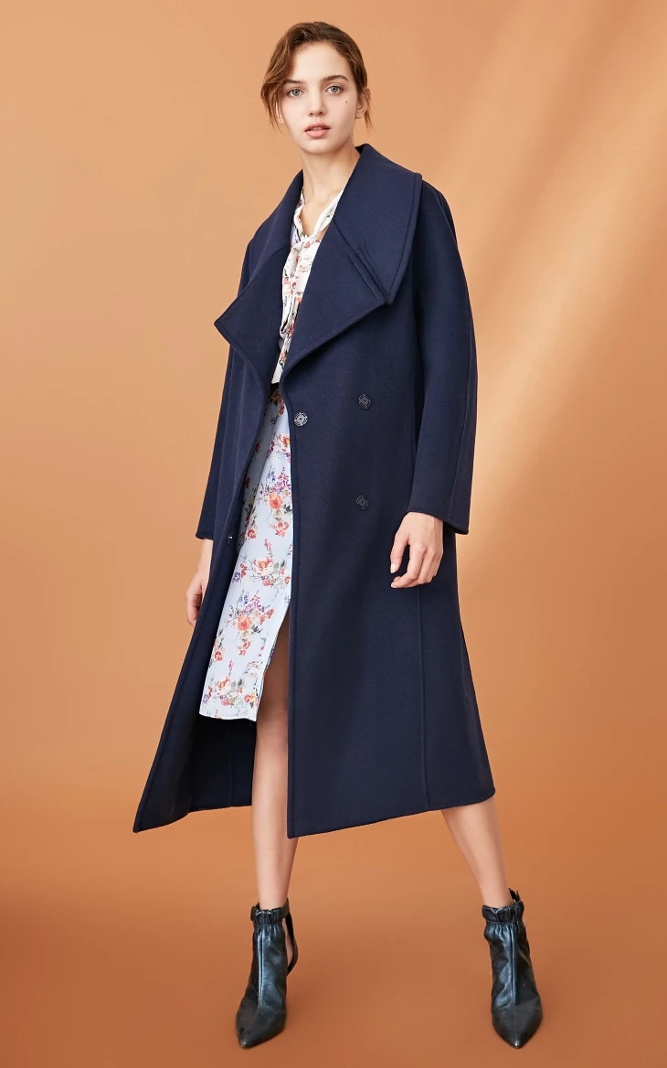Vero Moda женское о-образное длинное тяжелое шерстяное пальто с боковым карманом | 318327535